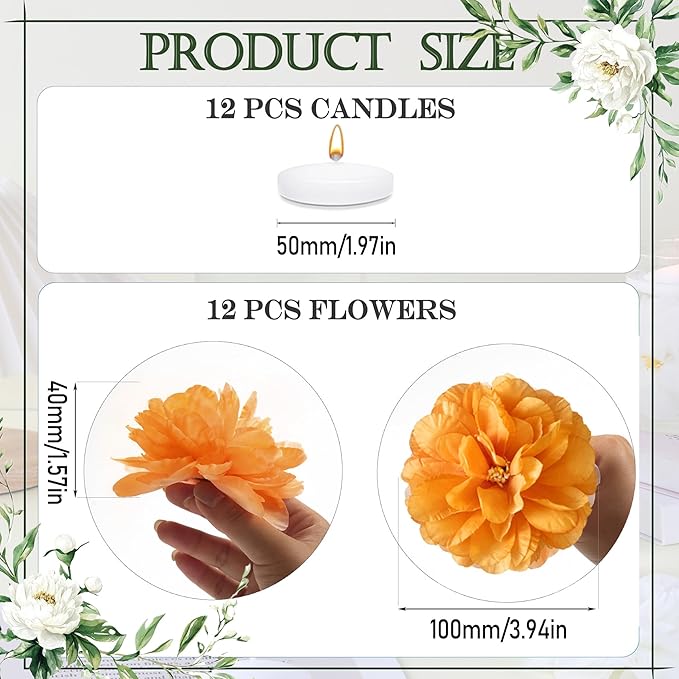 24 Pcs Floating Candles for Centerpieces and Floating Flowers Vase Fillers for - Image 3