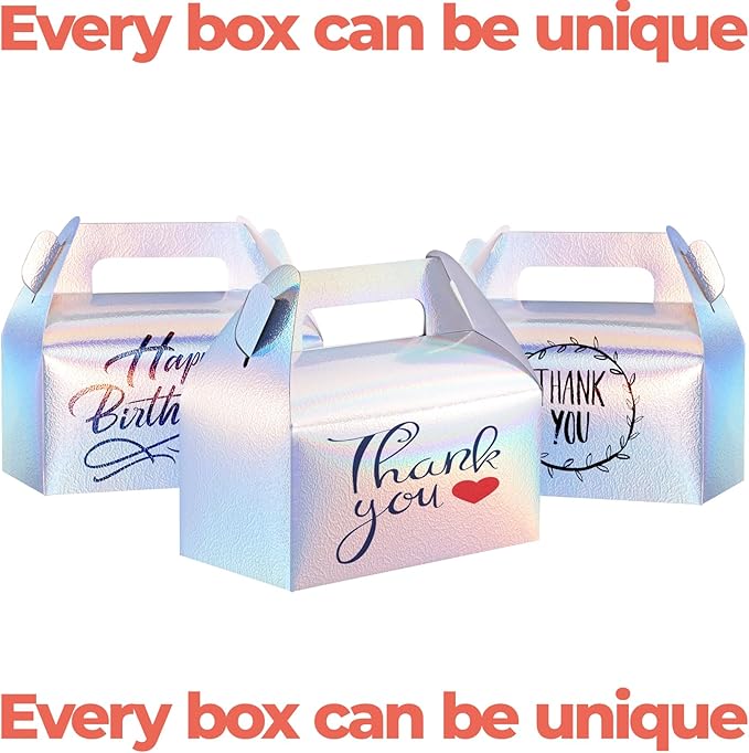 UnicoPak 30 Pcs Iridescent Gable Treat Boxes Party Favor Boxes Goodie Gift Boxes - Image 4