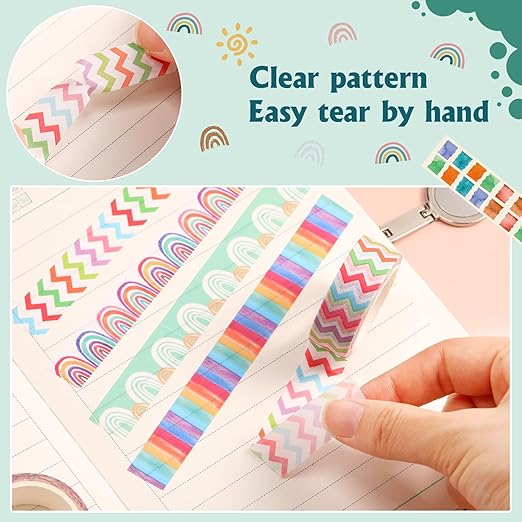 TaoBary 33 Rolls Holiday Plaid Washi Tape, 15 mm Seasonal Washi Tape Set - Image 3