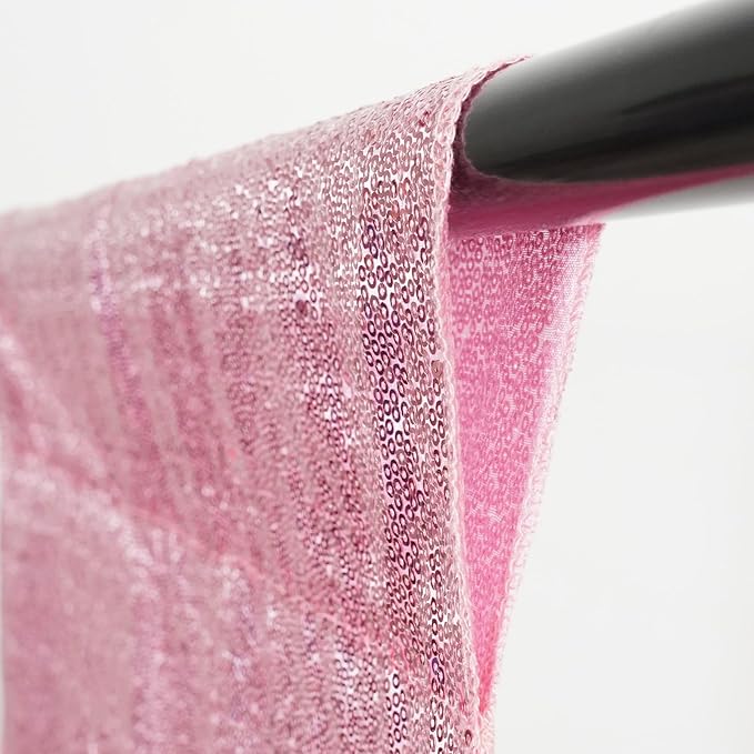 Poise3EHome 8Ft x 8Ft Fuchsia Pink Sequin Backdrop, Glitter Thick Satin Sequin - Image 4