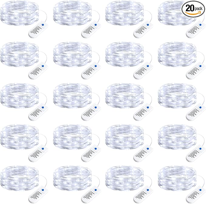 Minetom 20 Pack Fairy Lights Battery Operated String Lights, 8 Modes & Timer by Minetom