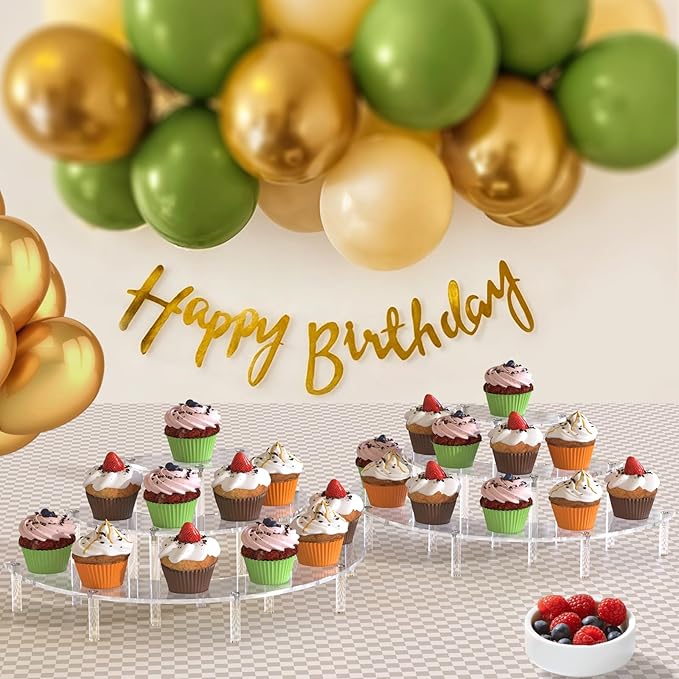 3 Tier Acrylic Display Risers, Half Moon Cupcake Stand, Dessert Stand - Image 4