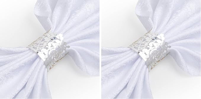 100pcs Disposable Rose Flower Paper Napkin Rings Laser Cut Foil Paper Napkin by NPKRRSK