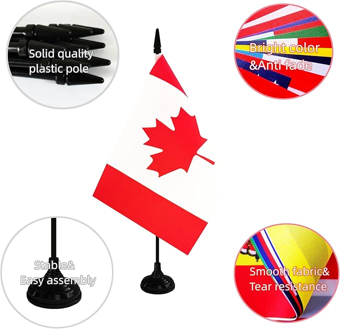 Canada Desk Flag, 12 Pack Canadian Table Office Flag - Image 3