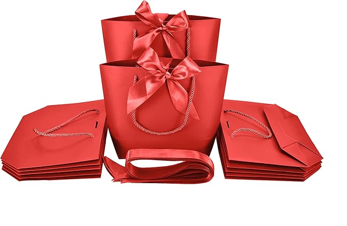 HUAPRINT Gift Bags with Handles, 7.48×3.54×7.9 inches, Party Favor Bags with by HUAPRINT