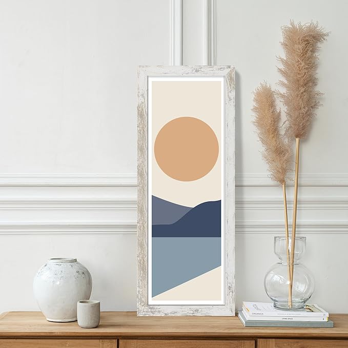 8x24 Picture Frame 2 Pack, Distressed White Wood Frame - Image 4