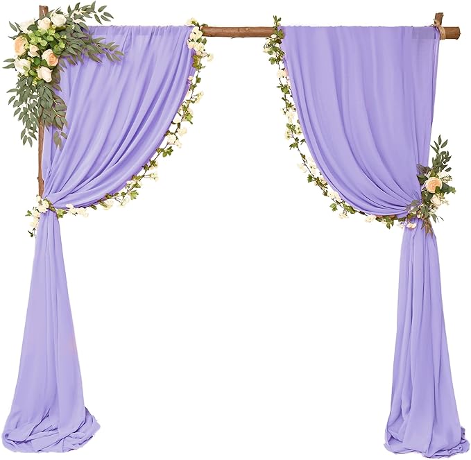 8 Panels Wedding Arch Draping Fabric 28" x 20Ft Wedding Arch Drapes Chiffon - Image 2