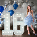 Marquee Numbers 4 Feet Tall Big Light Up Numbers Sweet 16 16th Happy Birthday by Letsmakeitimpressive