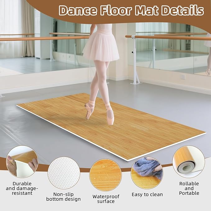 Dance Floor Mat Non-Slip with Shoulder Strap Portable and Dance Resistance Band - Image 2