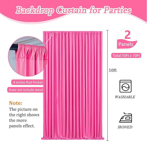 10 x 10 Feet Pink B Backdrop Curtain - Image 2