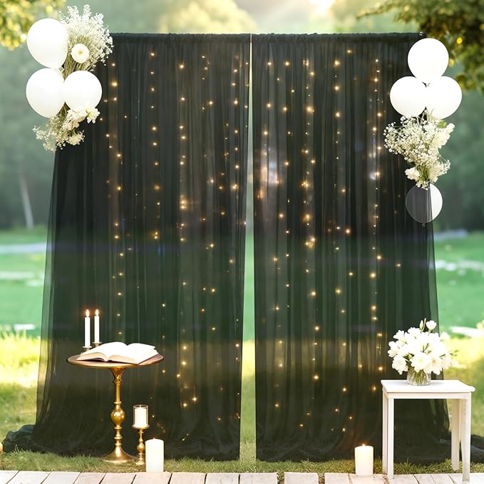 Ledido 10×8ft Tulle Backdrop Curtains by Ledido