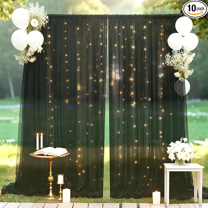 Ledido 10×8ft Tulle Backdrop Curtains by Ledido
