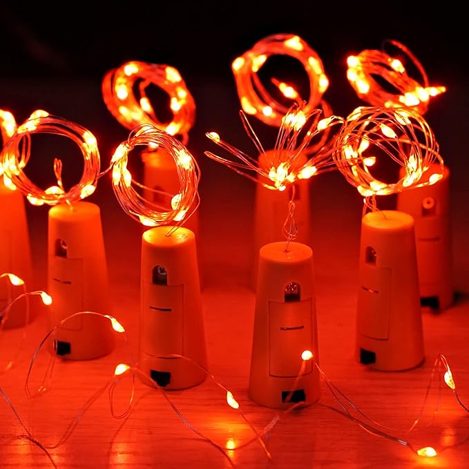 Wine Bottle Cork Lights 15Pack 10 LED 40 Inches Battery Operated Silver Wire - Image 6