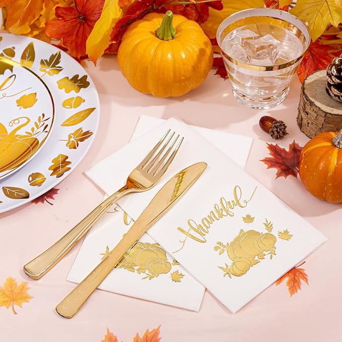 Festiva 176Pcs Thanksgiving Plastic Plates - Image 5