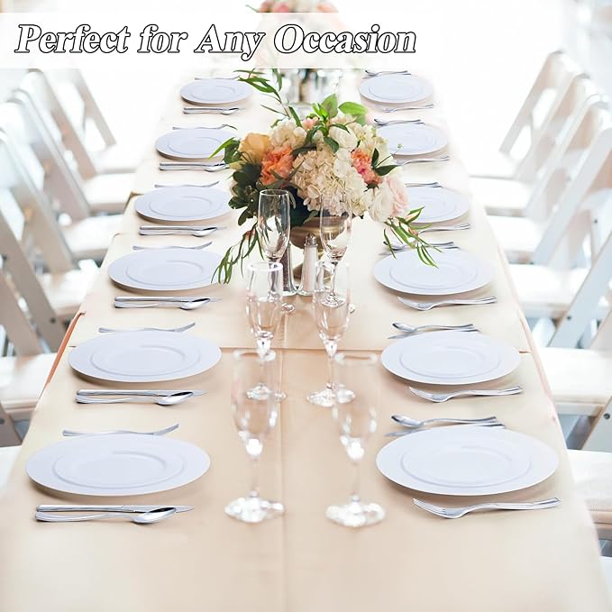 200PCS White Plastic Plates Set, 100 10.25 inch Dinner Plate and 100 7.5 inch - Image 7