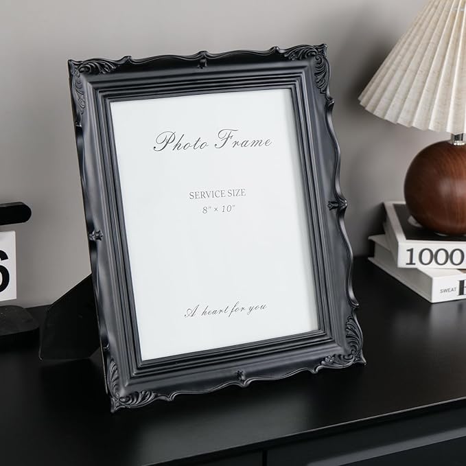 Cuspin 8x10 Picture Frame Black, Vintage Handmade Resin Frame - Image 3