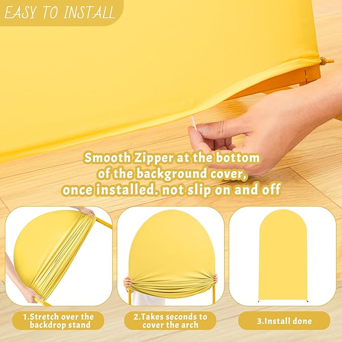 7.2FT Yellow Arch Backdrop Cover - Image 5