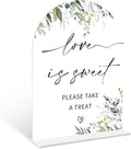 Greenery Love is Sweet Sign, 6 x 8 Inch White Arch Acrylic Wedding Sign by Qoqxjodd