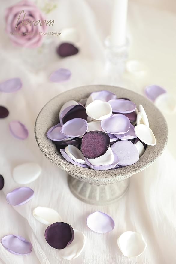 Floroom 300pcs Rose Petals Lilac Plum Faux Silk Flower Petals - Image 2