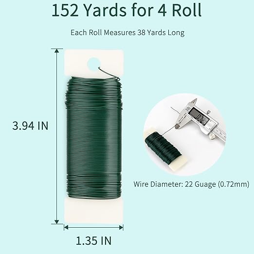 4 Rolls Green Floral Wire - Image 2