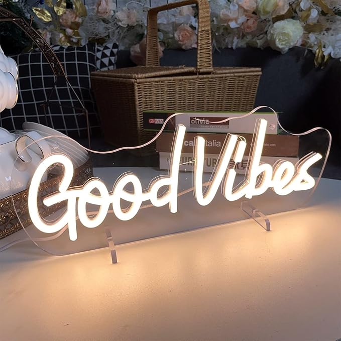 Good Vibes Table Number Neon Sign Desk Lamp Night Light Wedding Letter LED Neon - Image 2