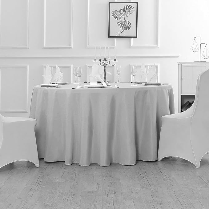 60 inch Round Tablecloth Washable Polyester Table Cloth Decorative Table Cover - Image 6