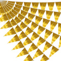 40M/130FT Gold Triangle Pennant Banner Flag Metallic Fabric Bunting Garland by raqieden