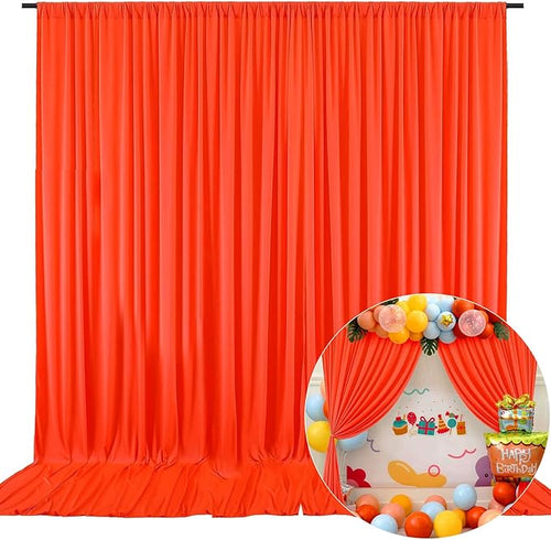 10 x 7 Feet Orange A Backdrop Curtain by ZEBMOON