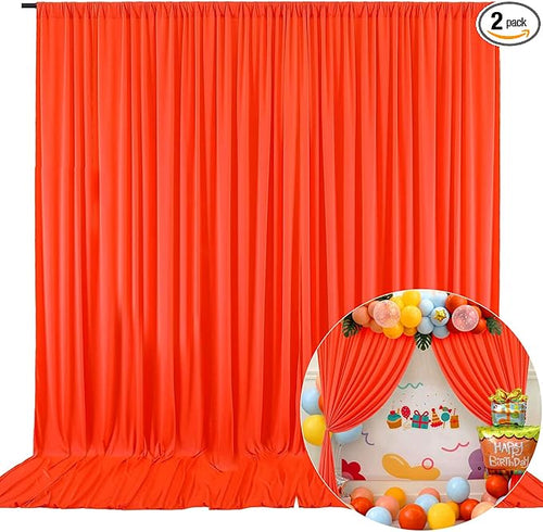10 x 10 Feet Orange A Backdrop Curtain by ZEBMOON