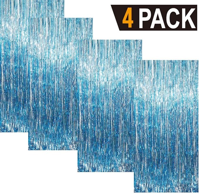 GOER 3.2 ft x 8.2 ft Metallic Tinsel Foil Fringe Curtains Party Photo Backdrop - Image 2