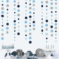 Dusty Blue Party Decorations Navy Blue Circle Dots Garland Gray Blue Hanging by pinkblume