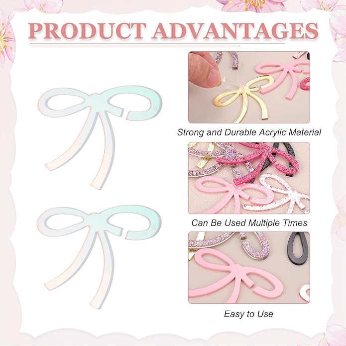 PATIKIL 50 Pcs Bows Drink Tags, Acrylic Wine Glass Charms Reusable Drink Markers - Image 3