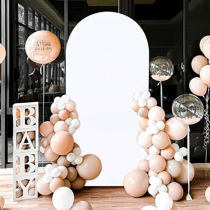 SoarDream White Spandex Arch Cover 6FT Wedding Arch Backdrop Cover Stretchy - Image 8