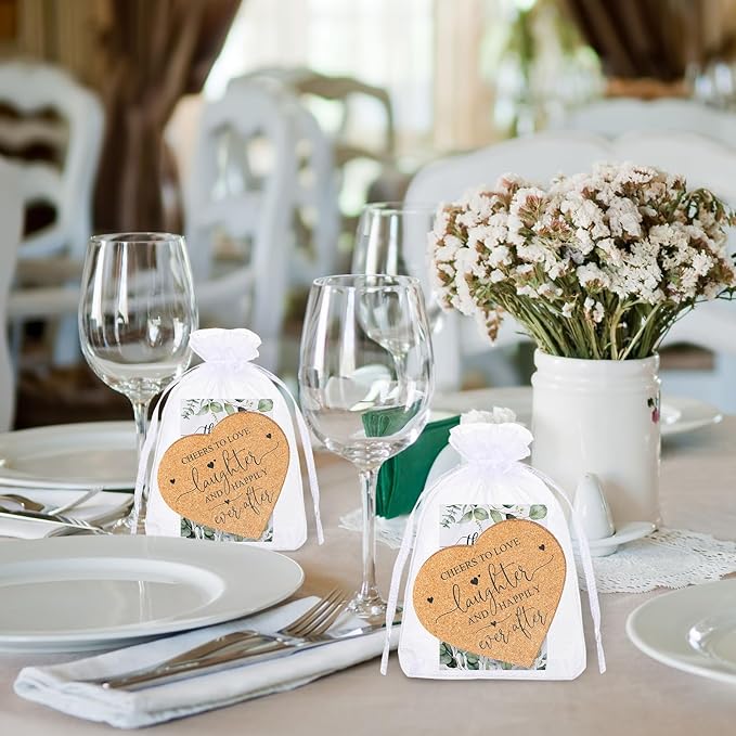Uiifan 100 Set Wedding Favors for Guest Coaster Gifts Bulk Heart Shaped - Image 6