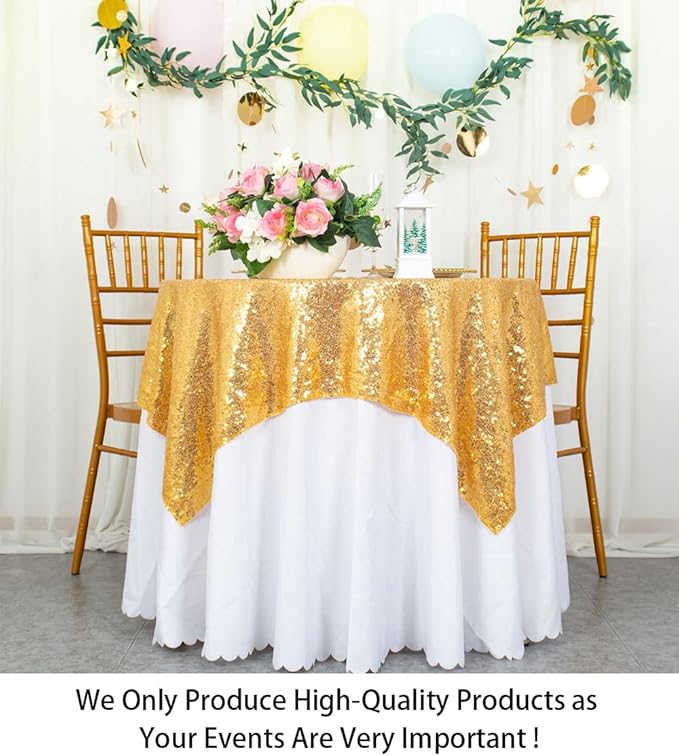 ShinyBeauty Sequin Tablecloth Table Linen Table Cover Table Overlays - Image 2