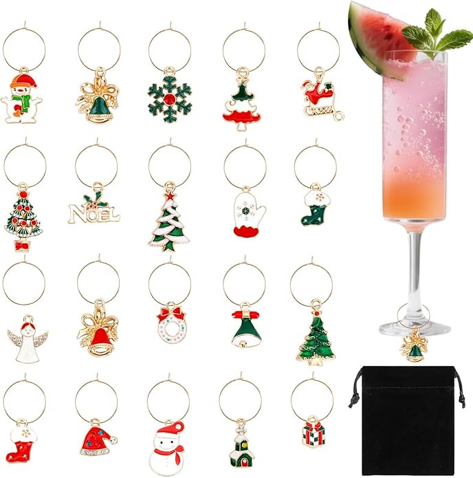 Wine Glass Charms Wine Charms for Stem Glasses Glass Markers Identifiers Tags by Libemskix