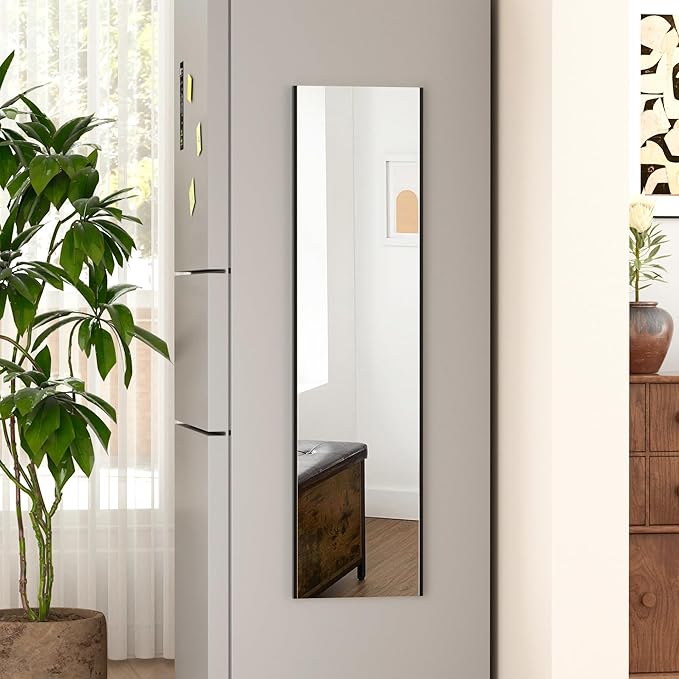 47"x12" Magnetic Mirror Lightweight Full-Length Mirror | Strong Adhesion by brisafe