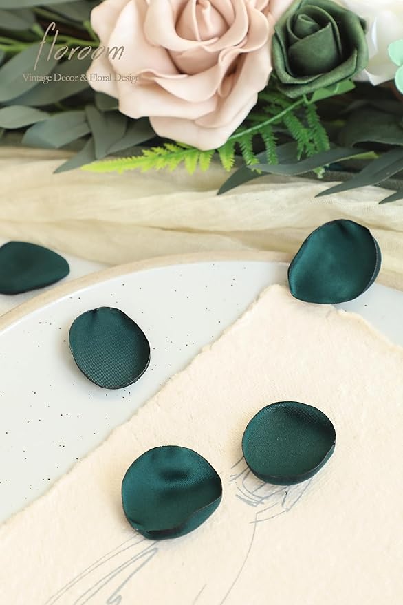 Floroom 300pcs Rose Petals Emerald Green Faux Silk Flower Petals - Image 4