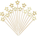 Minisland Big Gold Star Cocktail Picks, 5.5 Inch Long Bamboo Fancy Toothpicks by Minisland
