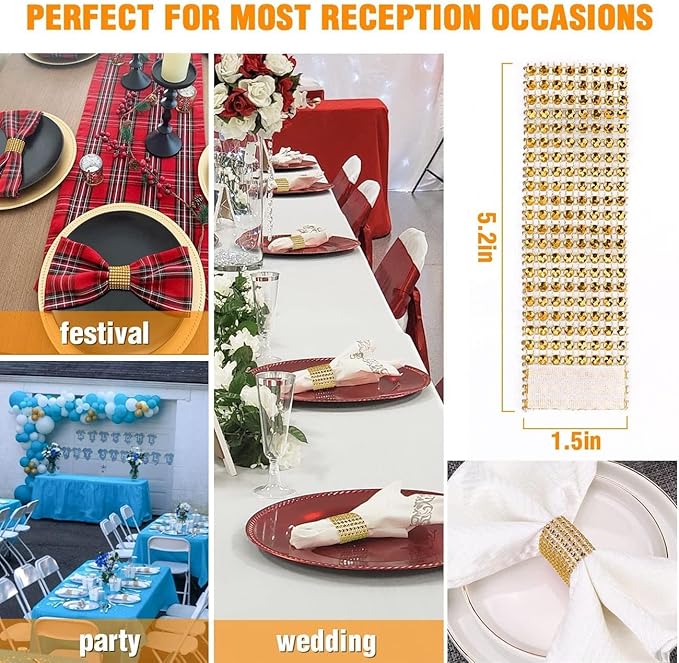 Gold Napkin Rings Set - Image 3