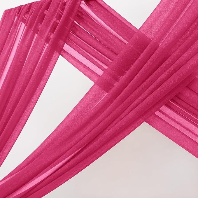 MLMC Hot Pink Wedding Arch Draping Fabric 2 Panels 29" x 20 FT Extra Long Gauze - Image 3