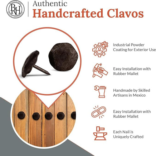10 Pack 1" Small Round Head Iron Clavos Decorative Nails – Unfinished – - Image 2