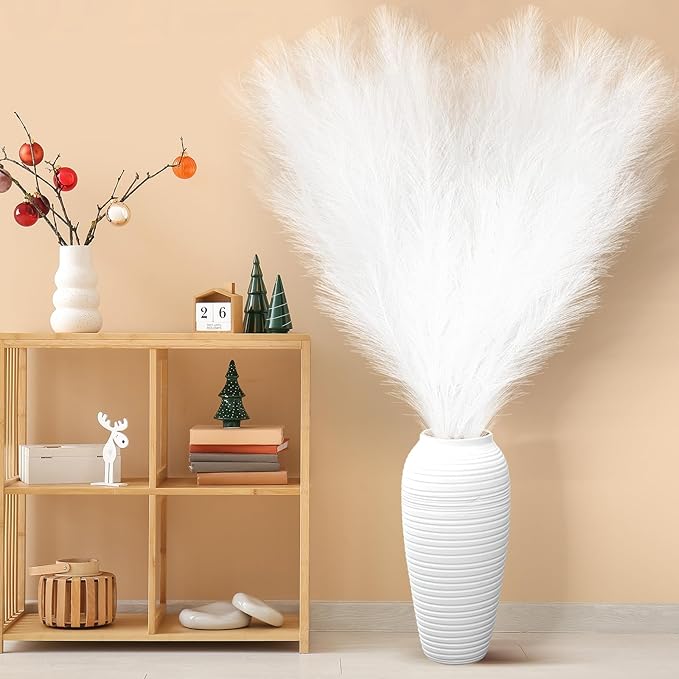 Zeyune 10 Pcs 71'' Large Faux Pampas Grass Decor Tall Artificial Pompous Grass - Image 4