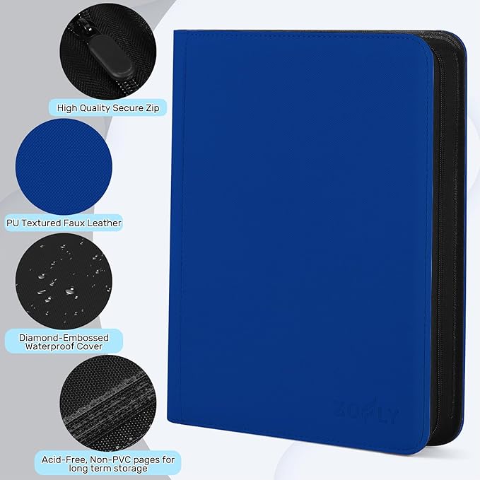9 Pocket Trading Card Zip Binder, 30 Pack Side-Loading Card Album, Ringless - Image 5
