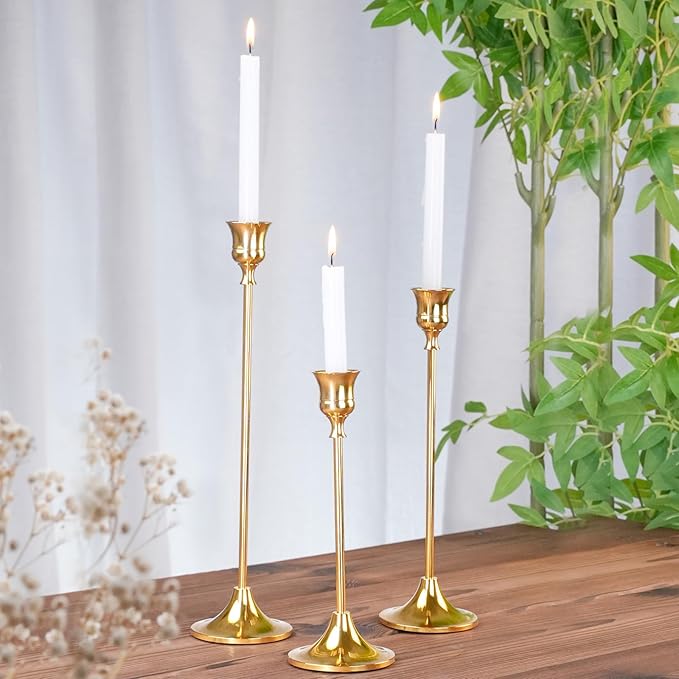 Metal Candle Holders for Candlesticks Taper Candlestick Holders Set Vintage - Image 5