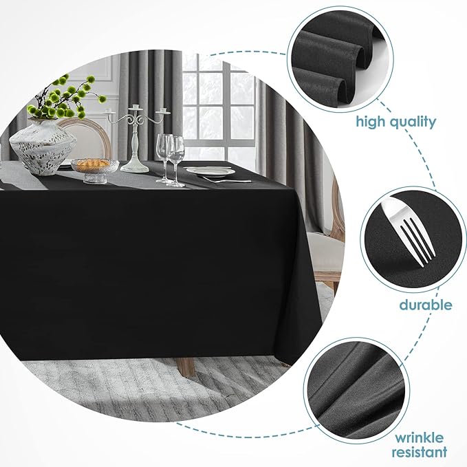 VidaFete Table Cloth 10 Pack 90 * 132inch Rectangle Tablecloth Polyester - Image 3