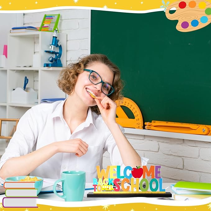 Welcome Back to School Metal Sign First Day of School Table Decor Metal Word - Image 5
