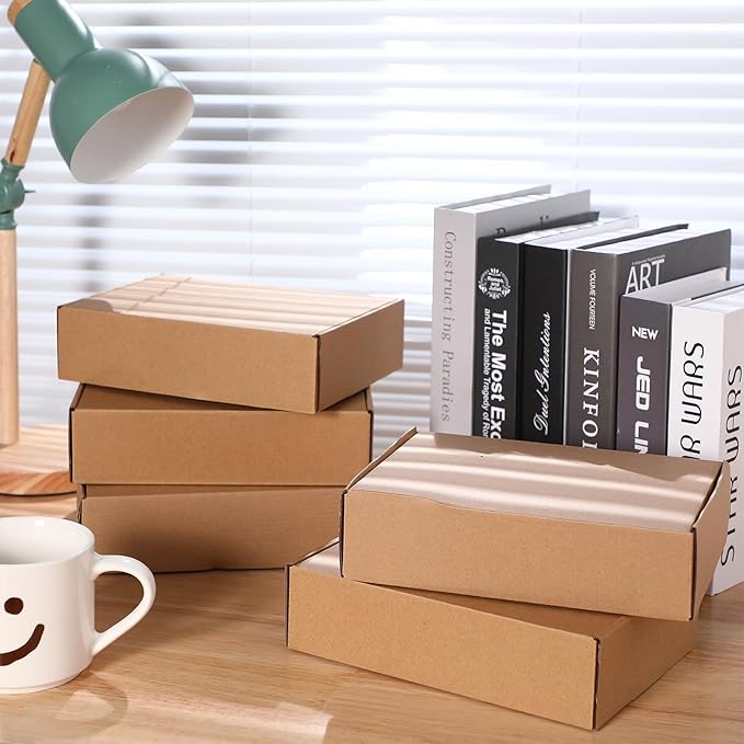 Qilery 200 Pcs Shipping Boxes Cardboard Gift Corrugated Cardboard Brown Boxes - Image 6