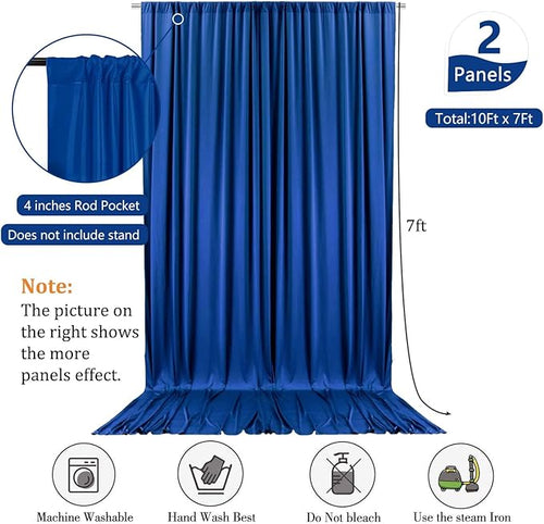 10 x 7 Feet Royal Blue Backdrop Curtain - Image 2