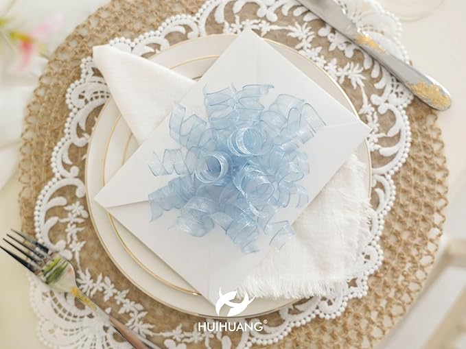 HUIHUANG Blue Bows for Gift Wrapping Burst Curly Gift Bows 5 inch x 8 Counts - Image 9
